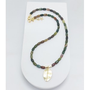 AKİK TAŞI ÖZEL TASARIM KOLYE (Arpa Kesim)