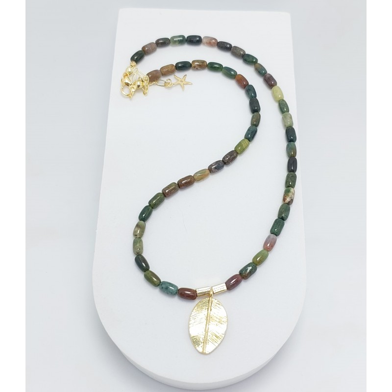 AKİK TAŞI ÖZEL TASARIM KOLYE (Arpa Kesim)