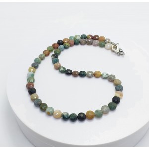 HİNT AKİK TAŞI FASET KOLYE (2*4 mm Mercimek Faset Kesim)