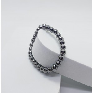 HEMATİT TAŞI BİLEKLİK (6mm Küre Kesim Gri)