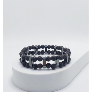 ÇİFT SIRALI ERKEK BİLEKLİK / LAV & HEMATİT 