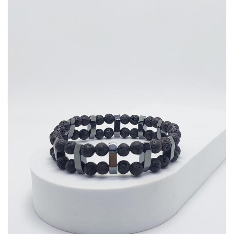 ÇİFT SIRALI ERKEK BİLEKLİK / LAV & HEMATİT 