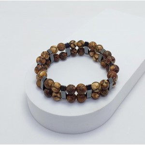 ÇİFT SIRALI ERKEK BİLEKLİK / TİBET AKİK 