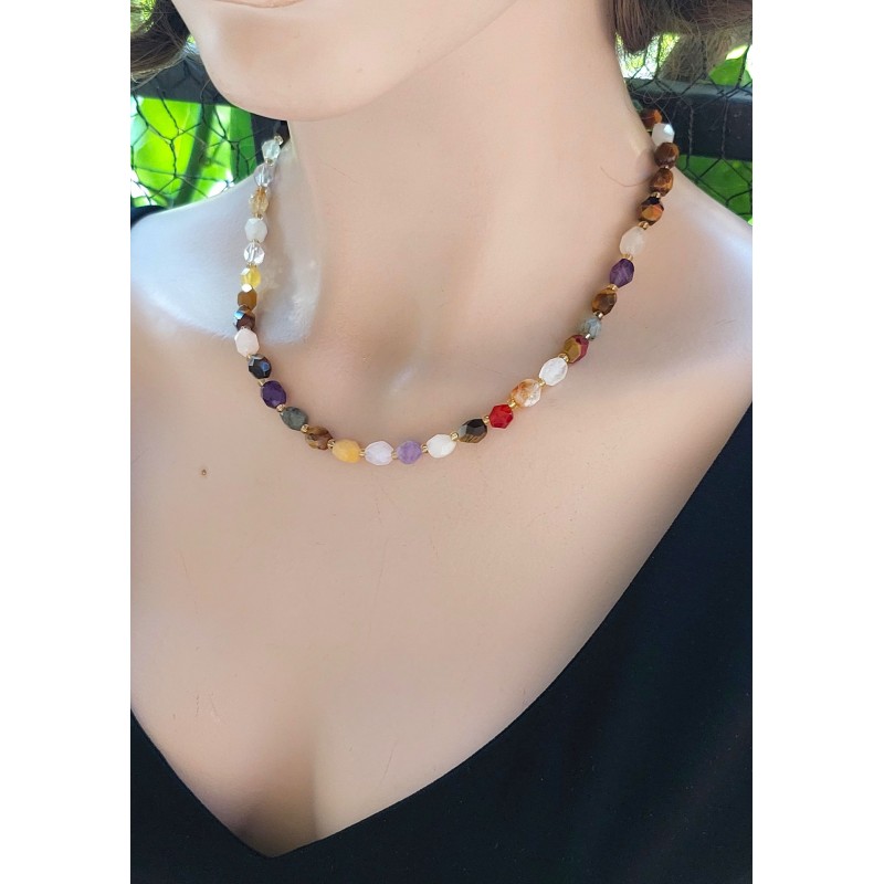 MİX KÜBİK KOLYE (A+ Kalite - Faset Kübik Kesim)