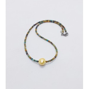 AFRİKA TURKUAZ & DENİZ İNCİSİ KOLYE (3mm Faset Kesim)