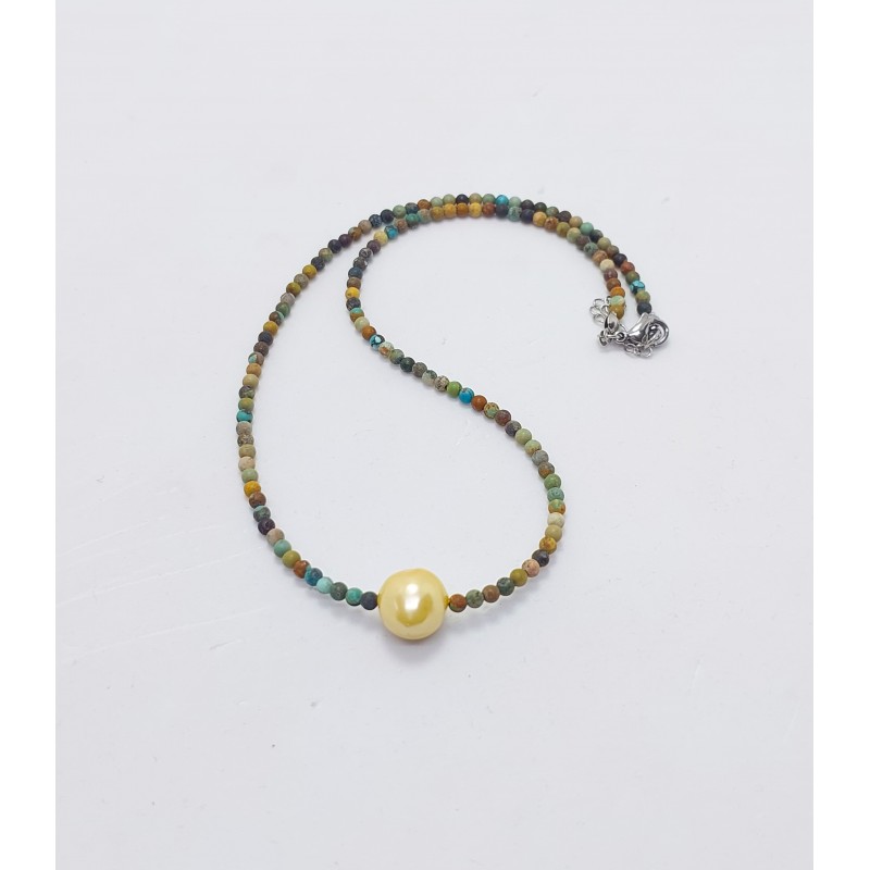 AFRİKA TURKUAZ & DENİZ İNCİSİ KOLYE 