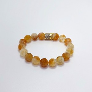 SİTRİN TAŞI BİLEKLİK (10mm Faset Kesim - Çelik Aparat)