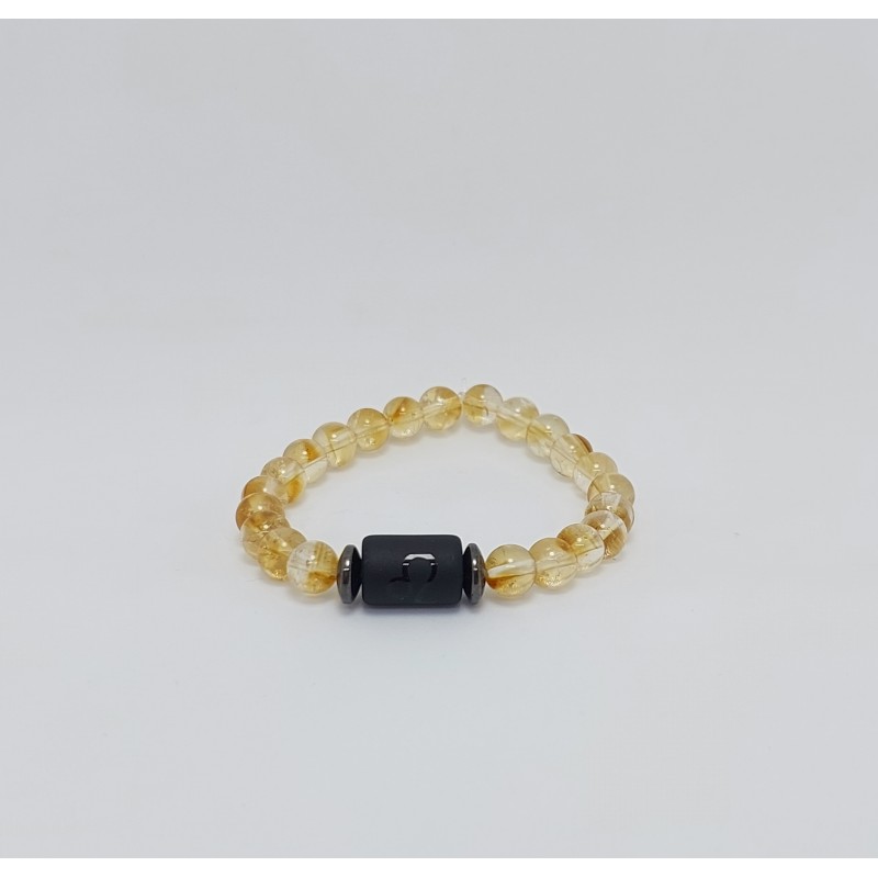 ASLAN BURCU BİLEKLİĞİ / SİTRİN TAŞI (6mm Küre Kesim)