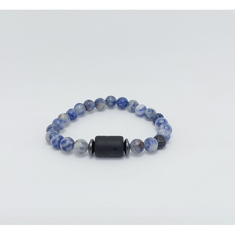 YAY BURCU BİLEKLİĞİ / SODALİT TAŞI (6mm Küre Kesim)