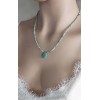 AMAZONİT TAŞI KOLYE (3mm Faset Kesim)