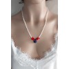 LAPİS LAZULİ DAMLA KOLYE (Mercan ve Kristal Kuvars Detaylı)