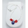 Lapis Lazuli Damla Kolye (Mercan ve Kristal Kuvars Detaylı)