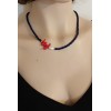 LAPİS LAZULİ - MERCAN - İNCİ DETAYLI TASARIM KOLYE (Arpa Kesim)