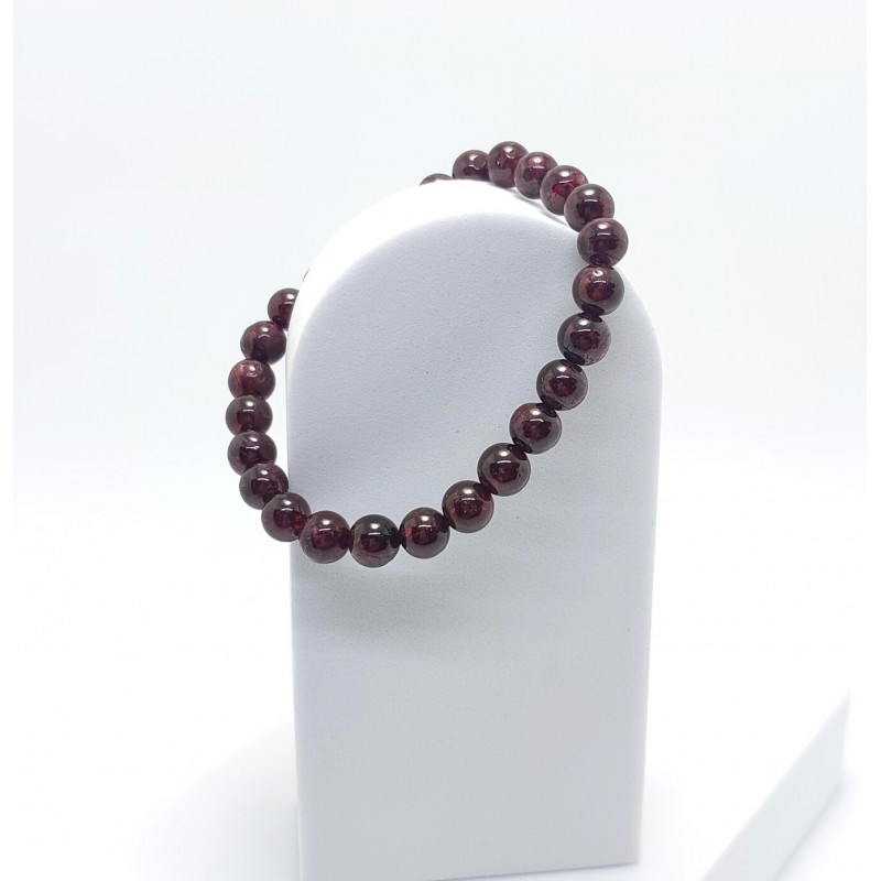 GARNET / LAL TAŞI BİLEKLİK (6mm Küre Kesim)