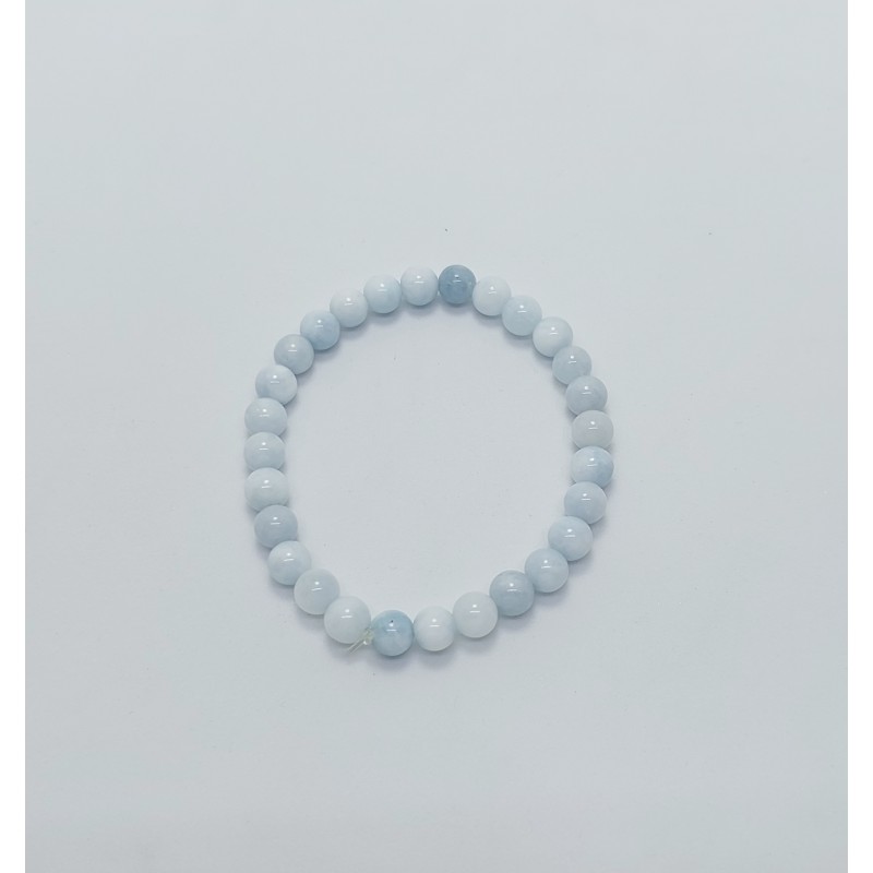 AKUAMARİN BİLEKLİK (6mm Küre Kesim)