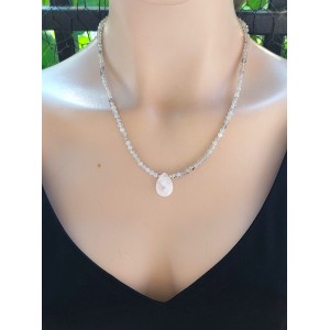 LABRADORİT TAŞI ÖZEL TASARIM KOLYE (3mm Faset Kesim)