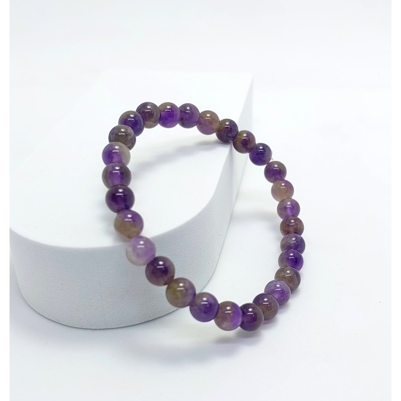 AMETİST TAŞI BİLEKLİK (6mm Küre Kesim)