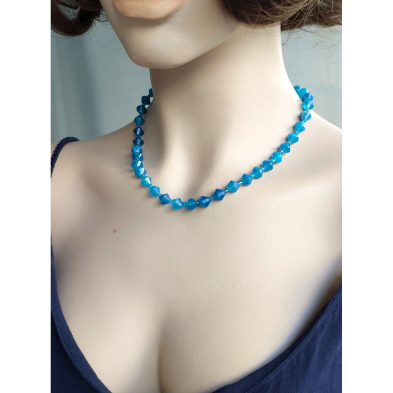 AKİK TAŞI FASET KOLYE (8mm Faset Kesim - A+ Kalite)