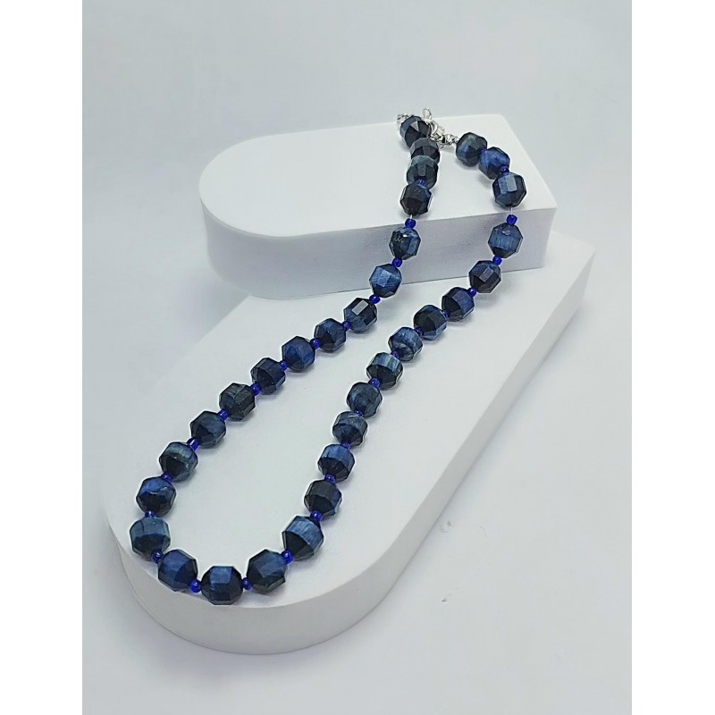 MAVİ AKİK KOLYE (A+ Kalite 10mm Faset Kesim)