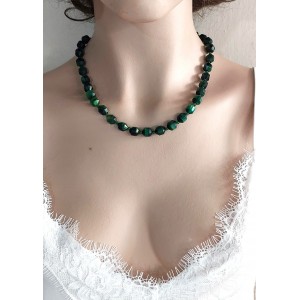 YEŞİL AKİK TAŞI KOLYE (10mm Faset Kesim)