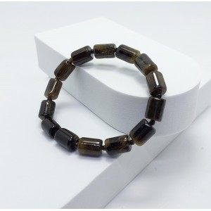 SİYAH TURMALİN TAŞI BİLEKLİK (AA+ Kalite - Silindir Kesim)