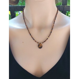 KAPLANGÖZÜ TAŞI KOLYE ( 2mm Faset Kesim - Damla Detaylı )