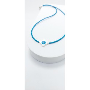 TURKUAZ KOLYE (A+ Kalite-2mm Faset Kesim-Sedef Detaylı)