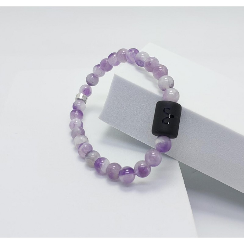 KOÇ BURCU BİLEKLİĞİ / AMETİST TAŞI (6mm Küre Kesim)