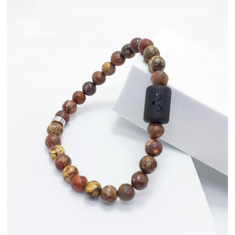KOÇ BURCU BİLEKLİĞİ / JASPER TAŞI (6mm Küre Kesim)