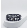 ÇİFT SIRALI ERKEK BİLEKLİK / LAV & HEMATİT (6mm Küre Kesim)