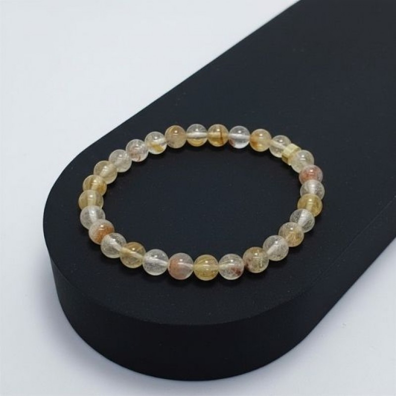 SİTRİN TAŞI BİLEKLİK (6mm Küre Kesim)