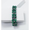 ÇİFT SIRALI ERKEK BİLEKLİK / YEŞİL KAPLANGÖZÜ (8mm Küre Kesim)