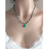 APATİT TAŞI TASARIM KOLYE (3mm Faset Kesim)