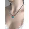 APATİT TAŞI TASARIM KOLYE (3mm Faset Kesim)