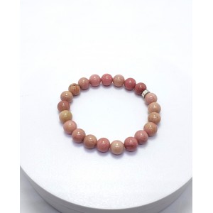 RODONİT TAŞI BİLEKLİK ( 8mm Küre Kesim / AB+ Kalite )