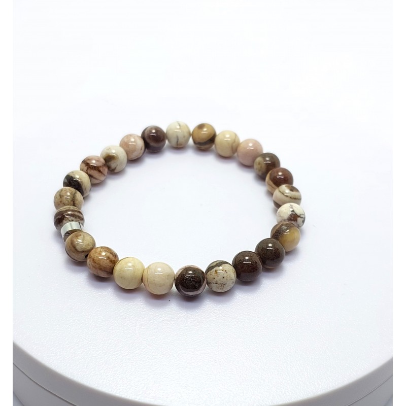 ZEBRA JASPER TAŞI BİLEKLİK (8mm Küre Kesim)