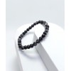 OBSİDYEN TAŞI BİLEKLİK (Apaçinin Gözyaşı - 6mm Küre Kesim)