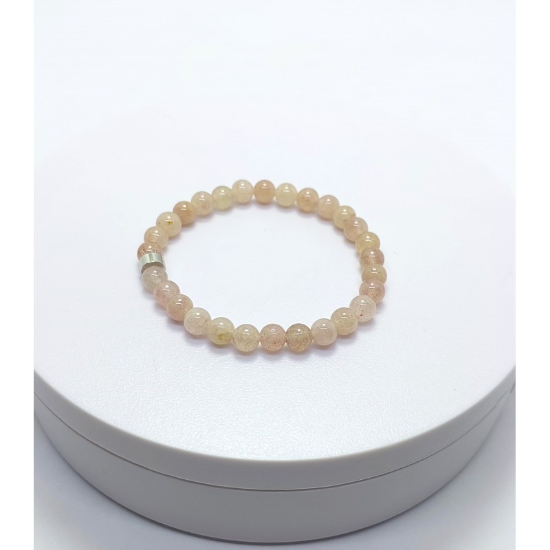 ÇİLEK KUVARS BİLEKLİK (6mm Küre Kesim)