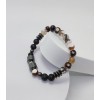 LAV & AKİK & HEMATİT TAŞI TASARIMLI ERKEK BİLEKLİK - M1 (8mm Küre Kesim)