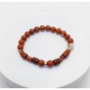 KIRMIZI JASPER TAŞI TASARIMLI ERKEK BİLEKLİK - M1  (8mm Küre Kesim)