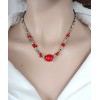 BENEKLİ JASPER & MERCAN TASARIM KOLYE (Arpa Kesim)