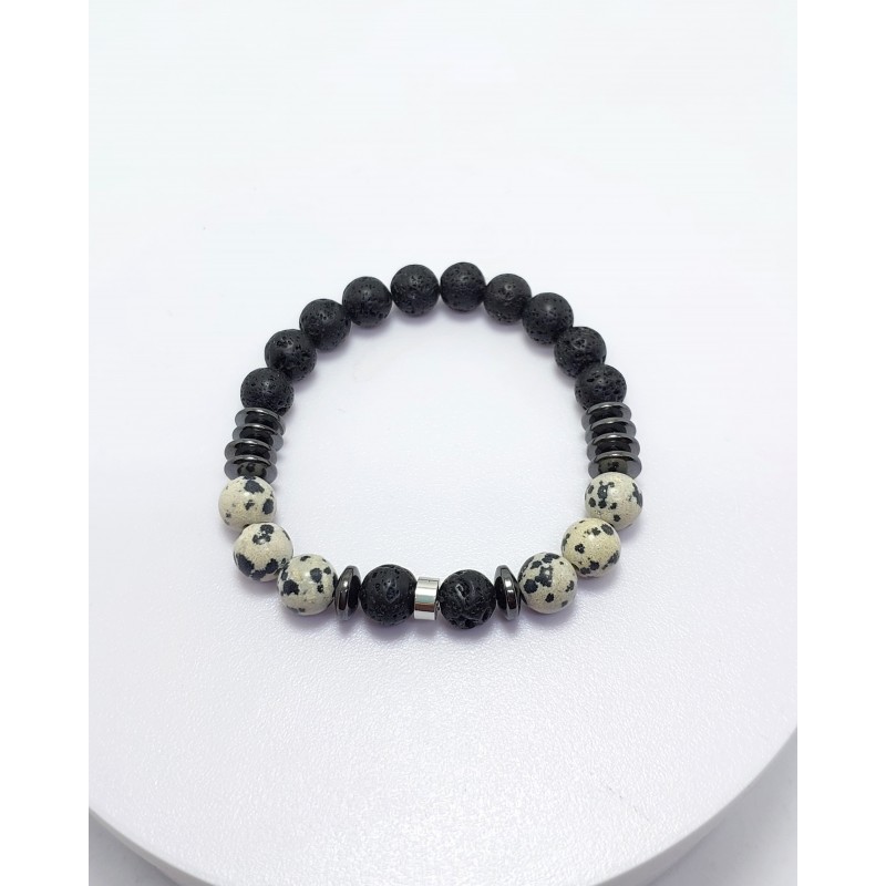 LAV & BENEKLİ JASPER ERKEK TASARIM BİLEKLİK (8mm Küre Kesim)