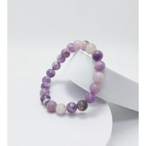 LEPİDOLİT MOR BİLEKLİK (A+ Kalite - 8mm Küre Kesim)