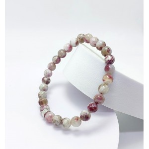 PEMBE TURMALİN BİLEKLİK (A+ Kalite / 6mm Küre Kesim)