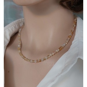 SİTRİN TAŞI KOLYE (4mm Küre Kesim)