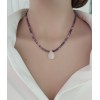 AŞK ENERJİSİ KOLYESİ - AMETİST ve PEMBE KUVARS (3mm Faset Kesim)