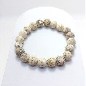 TİBET BEYAZ AKİK BİLEKLİK (10mm Küre Kesim)