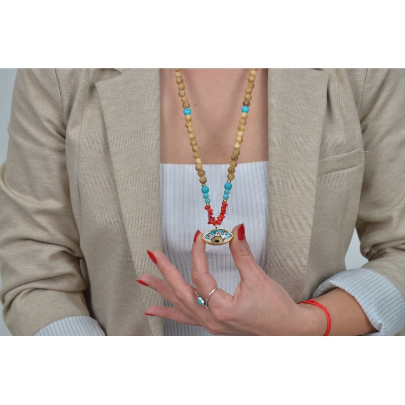 ANADOLU BEREKET KOLYELERİ / TURKUAZ - MERCAN