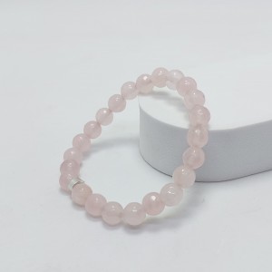 PEMBE KUVARS BİLEKLİK ( 6mm Küre Kesim )