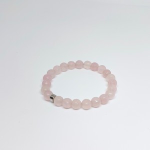 PEMBE KUVARS BİLEKLİK ( 8MM KÜRE KESİM )